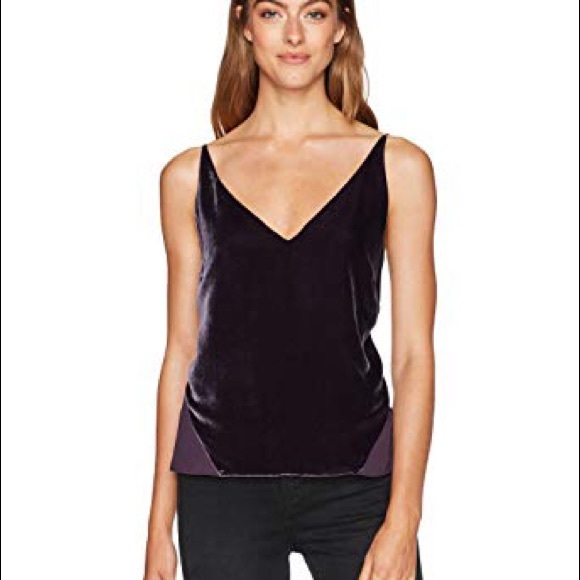 J BRAND Lucy Cami Purple Velvet / Silk - Picture 3 of 5